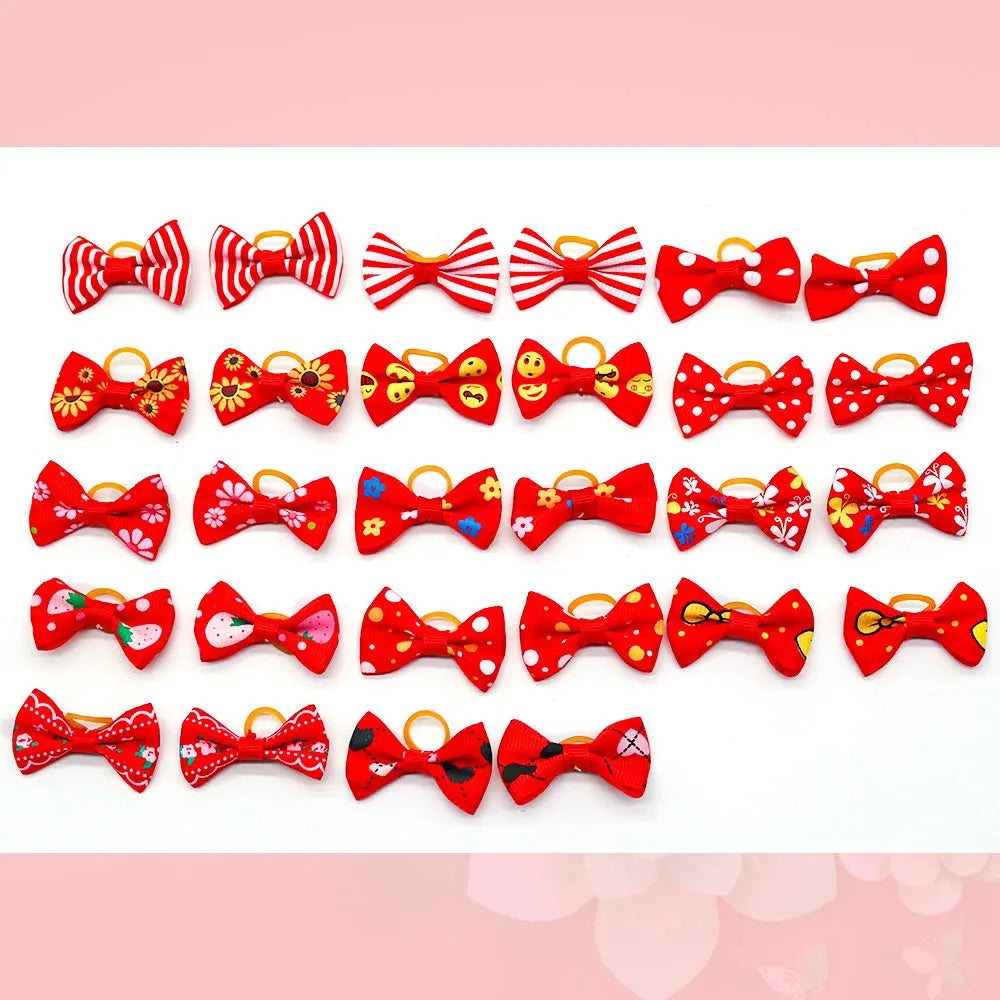 30PCS  Pet Dog Cat Puppy Grooming Bows Pet Hair Accessories Decorate Hair for Small Dog Hair Rubber Band Dog Supplier