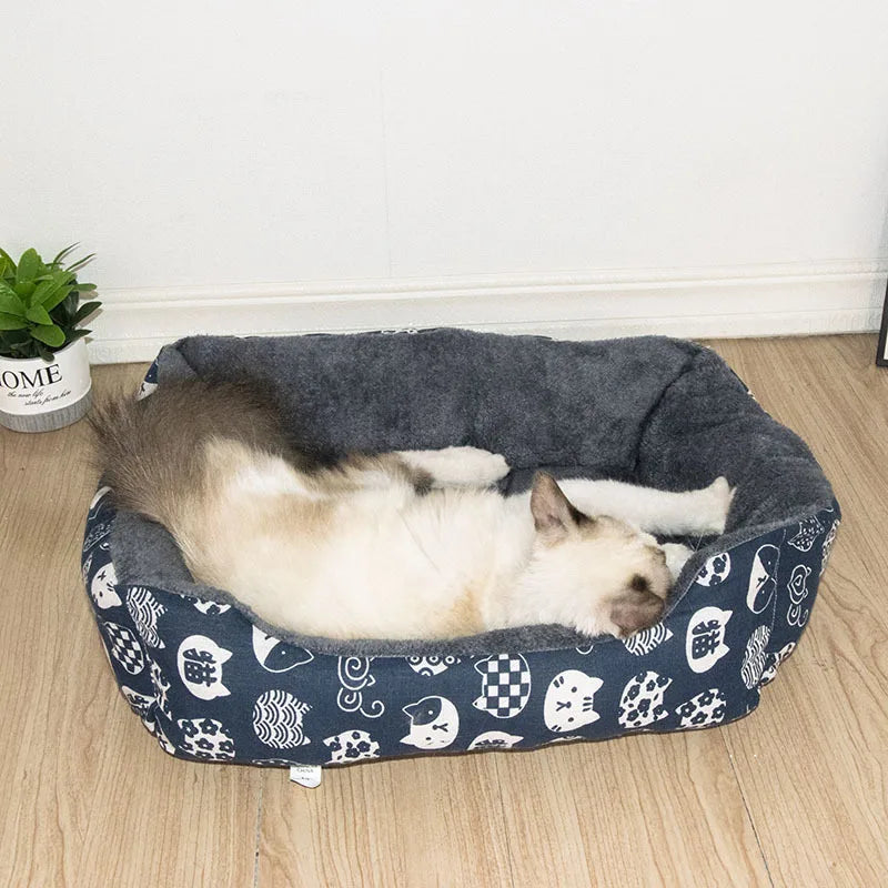 Plush Pet Bed – Warm & Thickened Sleeping Mat for Small, Medium & Large Dogs & Cats