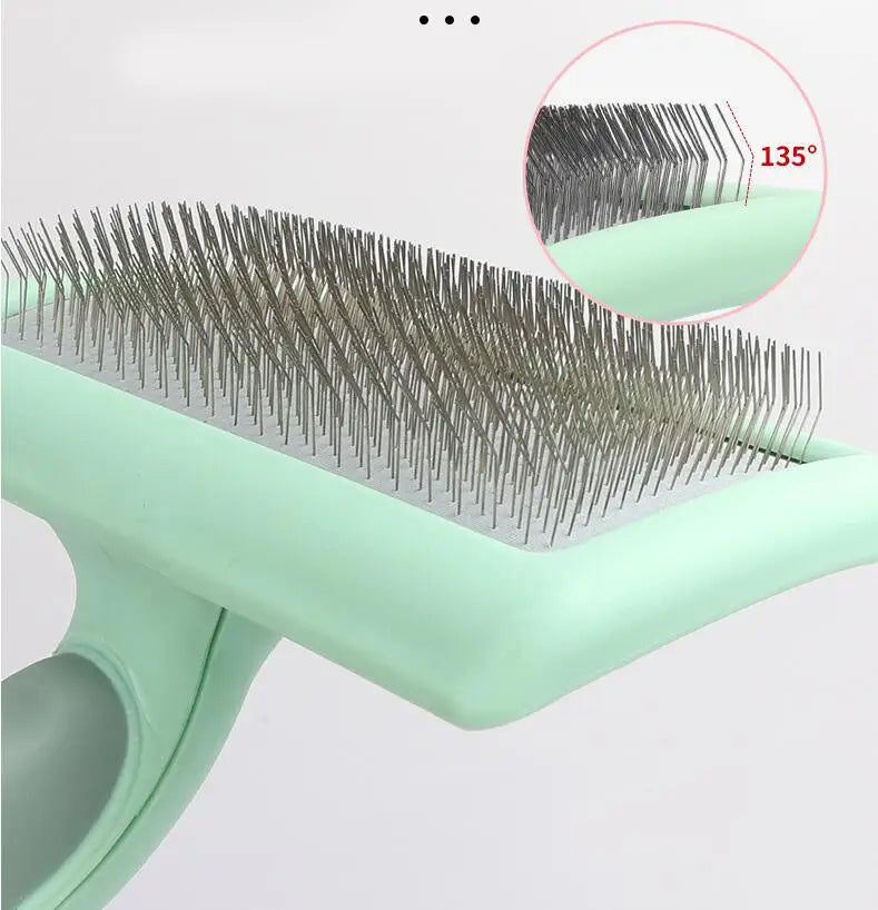 Stainless Steel Pet Grooming Brush – Shedding & Massage Comb for Dogs & Cats