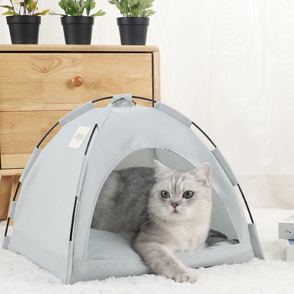 Cozy Pet Tent Bed – Warm Clamshell Sleeping Nest for Cats & Small Dogs