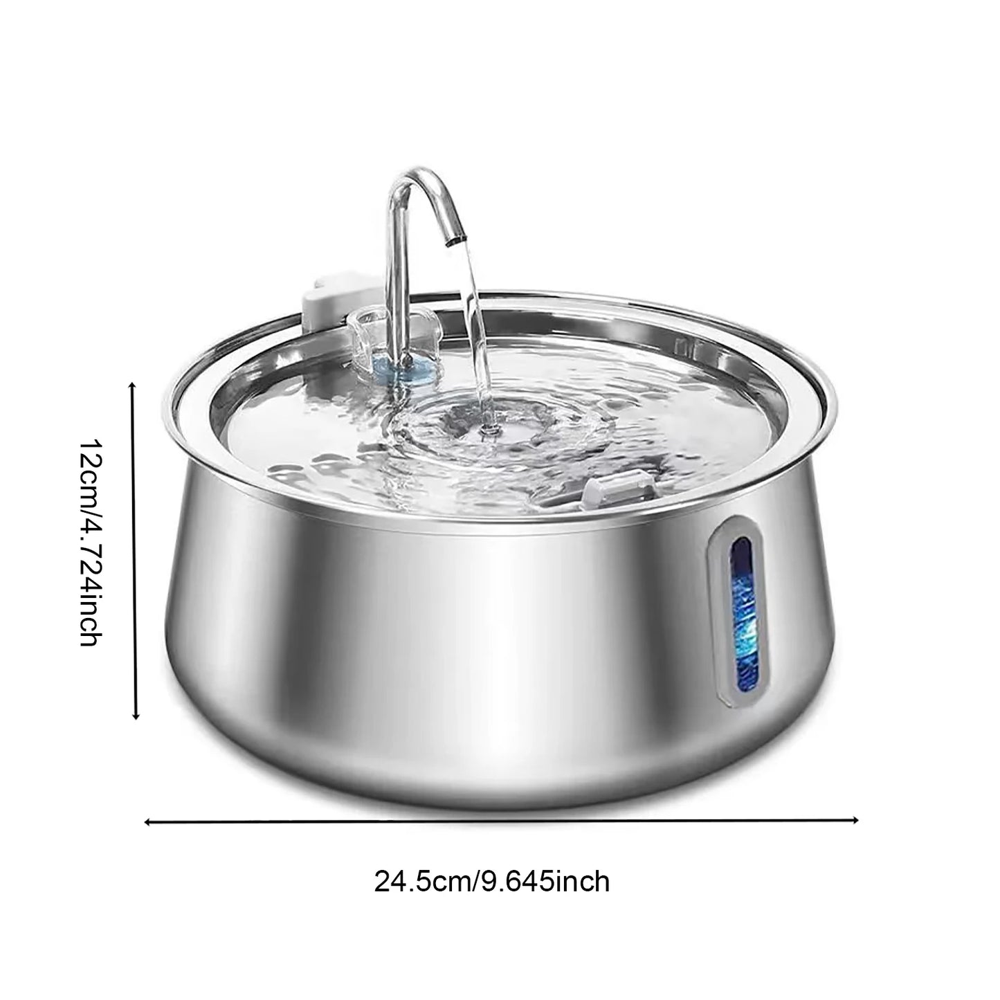 4L Stainless Steel Pet Water Fountain – Ultra-Quiet Automatic Dispenser for Cats & Dogs