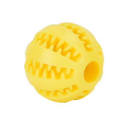 Interactive Rubber Dog Ball – Chewing Toy & Treat Dispenser for Puppies & Cats