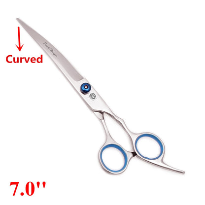 7'' Professional Dog Grooming Scissors Hair Cutting Shears Curved Thinning Comb Cat Pet Salon Hairdressing Japan Steel Z4001