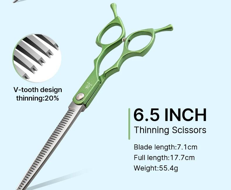 6.5'' Professional Pet Grooming Scissors – Curved & Thinning Shears Set