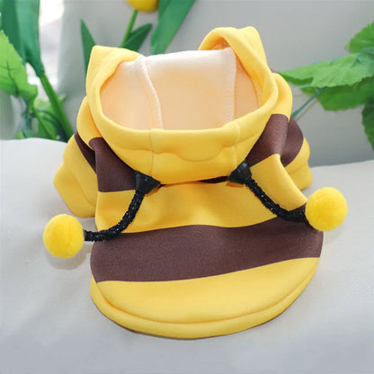 Adorable Bee Costume Hoodie – Soft Fleece Outfit for Dogs & Cats