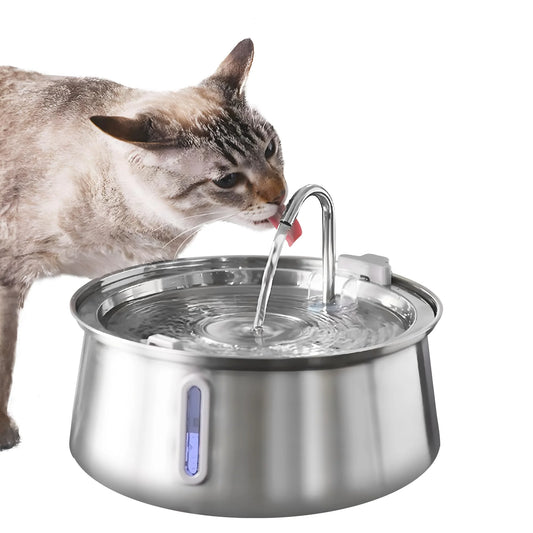 4L Stainless Steel Pet Water Fountain – Ultra-Quiet Automatic Dispenser for Cats & Dogs