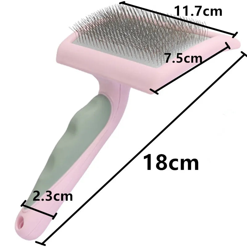 Stainless Steel Pet Grooming Brush – Shedding & Massage Comb for Dogs & Cats