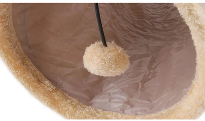 Collapsible Suede Cat Tunnel – Interactive Hide & Play Toy for Kittens, Puppies & Rabbits