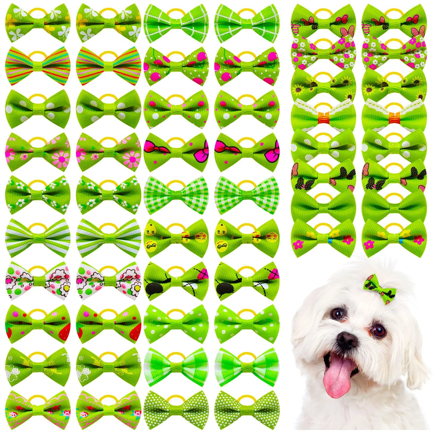 30PCS  Pet Dog Cat Puppy Grooming Bows Pet Hair Accessories Decorate Hair for Small Dog Hair Rubber Band Dog Supplier