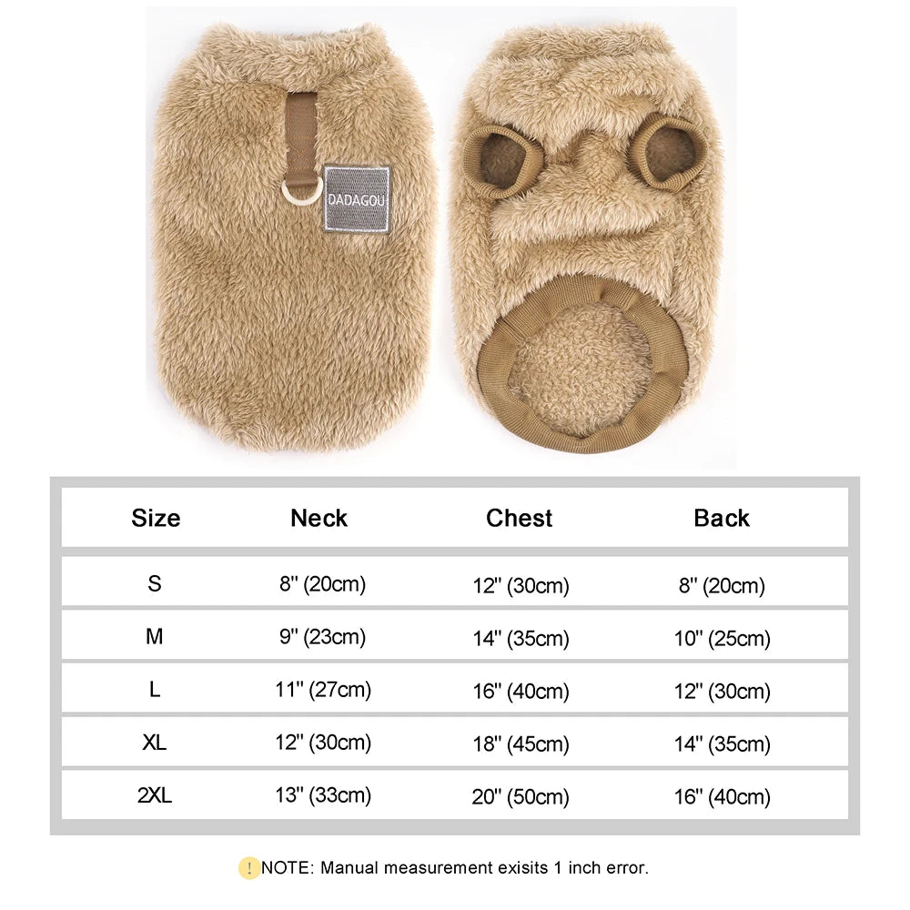 Warm Fleece Pet Sweater – Soft & Cozy Winter Vest for Small Dogs & Cats