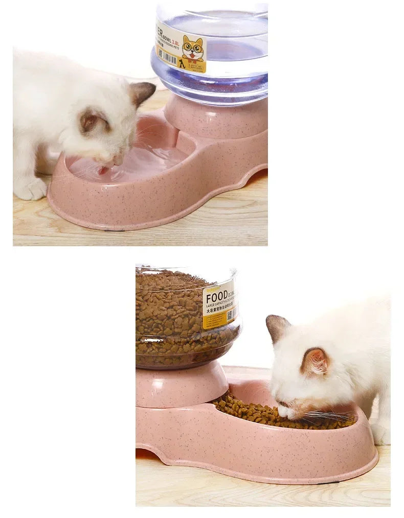 Automatic Pet Feeder & Water Dispenser – 2-in-1 Feeding Bowl for Cats & Dogs