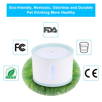 2.4L Automatic Pet Water Fountain – LED USB Electric Dispenser for Cats & Dogs