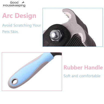 Double-Sided Pet Knot Cutter & Shedding Brush – Safe Detangling for Dogs & Cats