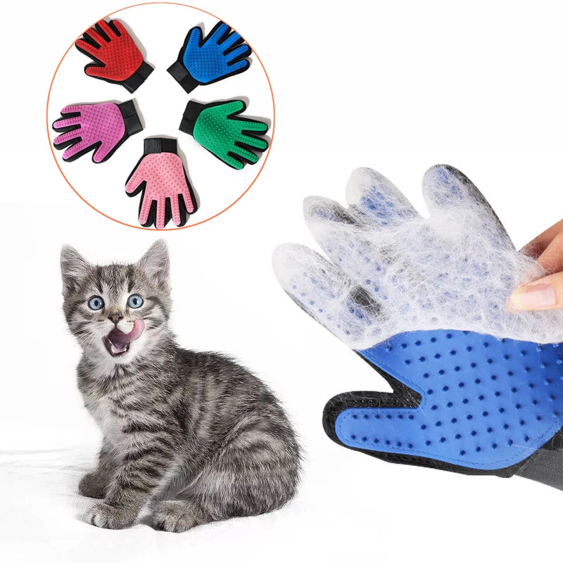 Pet Grooming Glove – Gentle Deshedding & Massage Brush for Cats & Dogs