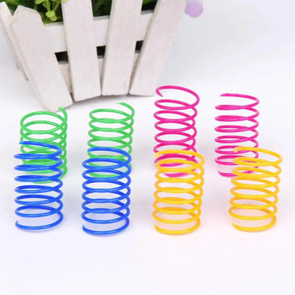 4/200PCS Cat Spring Toys – Interactive Colorful Spiral Coils for Kittens & Indoor Play