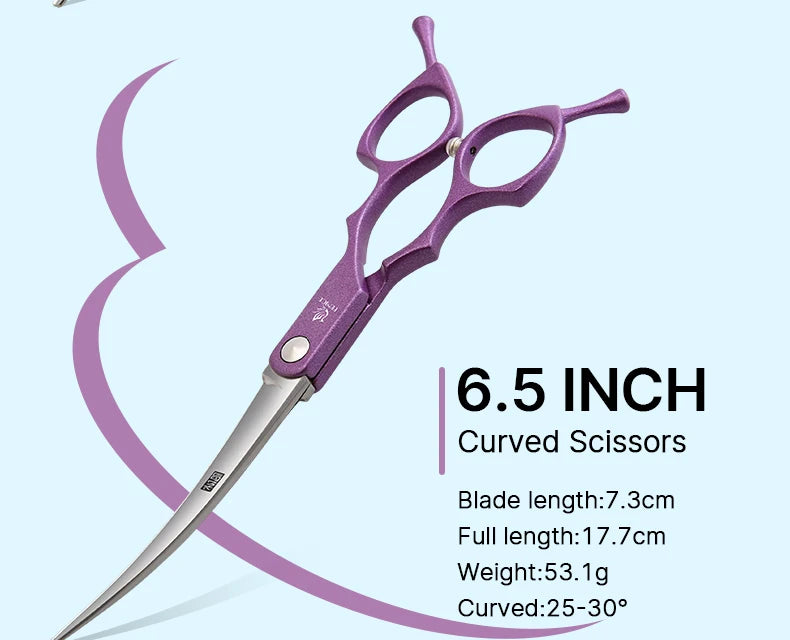 6.5'' Professional Pet Grooming Scissors – Curved & Thinning Shears Set