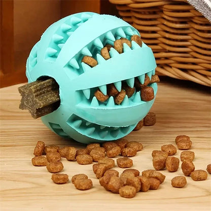 Interactive Rubber Dog Ball – Chewing Toy & Treat Dispenser for Puppies & Cats