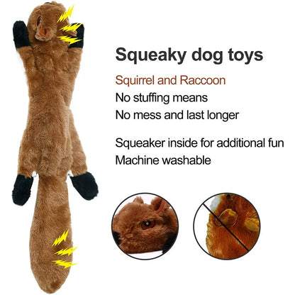 Stuffing-Free Squeaky Dog Toy – Durable Plush Crinkle Chew Toy for Small & Large Dogs