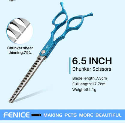 6.5'' Professional Pet Grooming Scissors – Curved & Thinning Shears Set