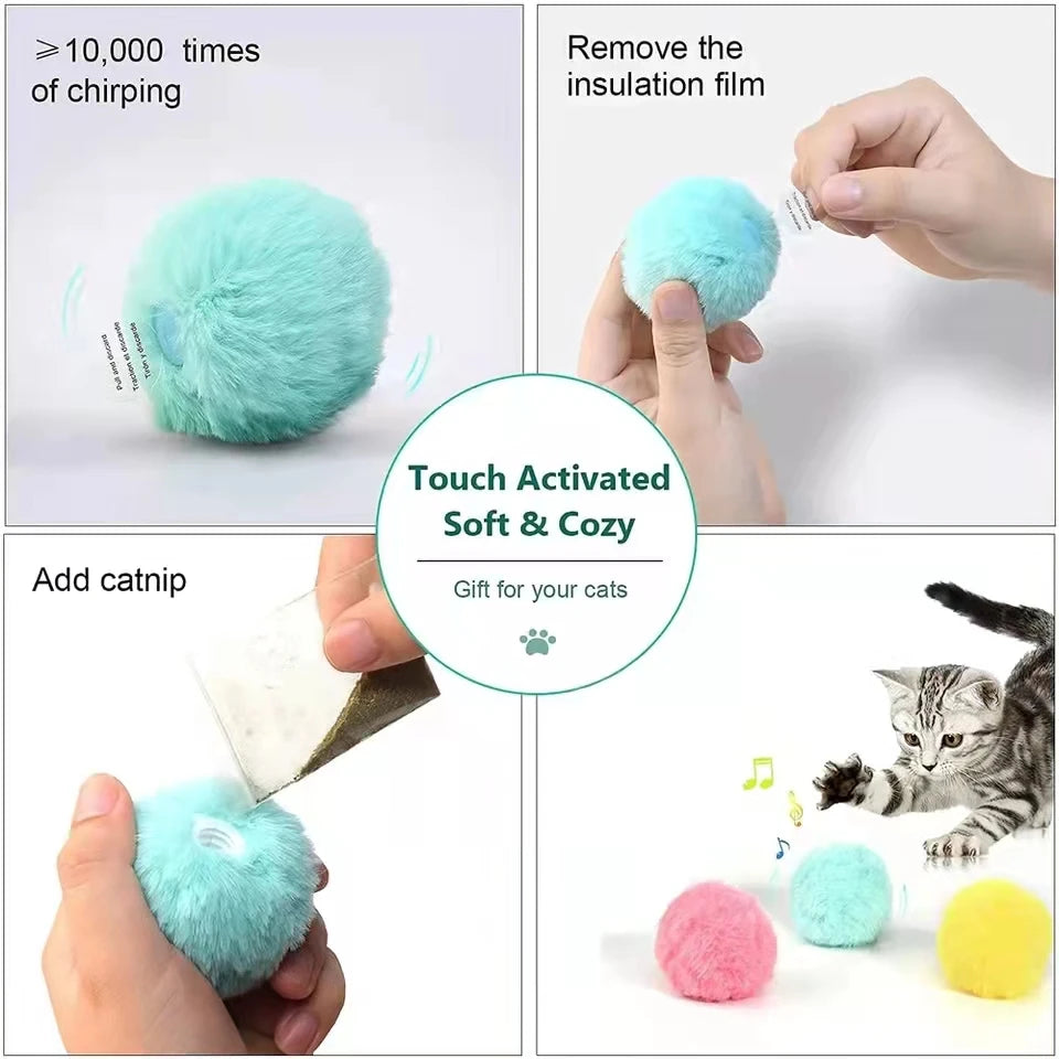 Smart Interactive Cat Ball – Electric Plush Catnip Toy with Sound & Motion Activation