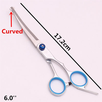 6.0'' Professional Pet Grooming Scissors – Curved & Thinning Shears for Dogs & Cats