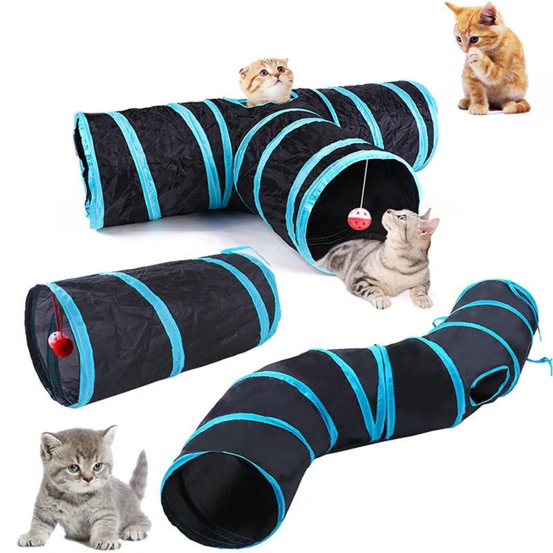 Foldable Cat Tunnel – Interactive Crinkle Play Tunnel for Indoor Fun & Exercise