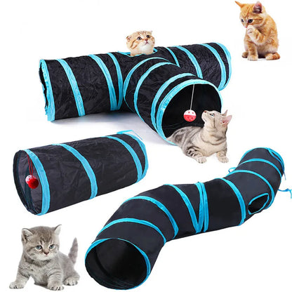 Foldable Cat Tunnel – Interactive Crinkle Play Tunnel for Indoor Fun & Exercise