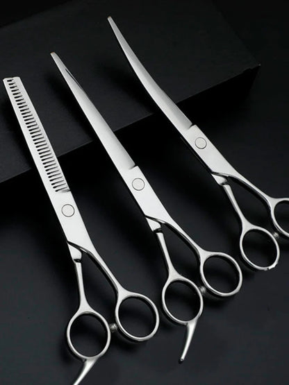 Professional Pet Grooming Scissors Set – Dog & Cat Hair Cutting & Trimming Tools