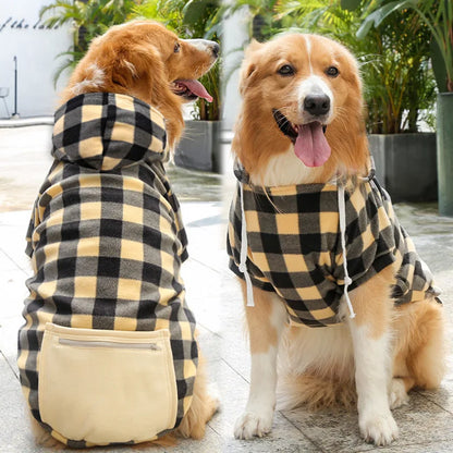 Reversible Plaid Dog Winter Coat – Warm & Waterproof Jacket for Small to Large Dogs