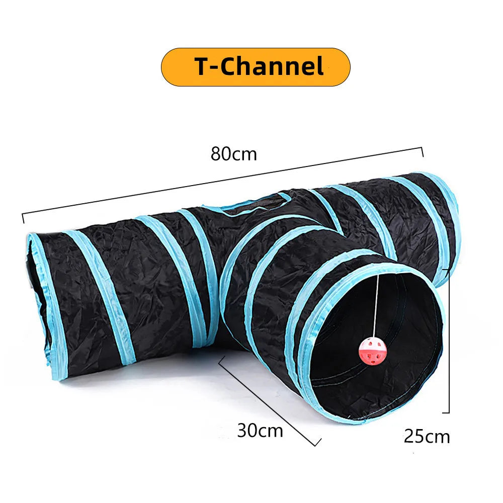 Foldable Cat Tunnel – Interactive Crinkle Play Tunnel for Indoor Fun & Exercise