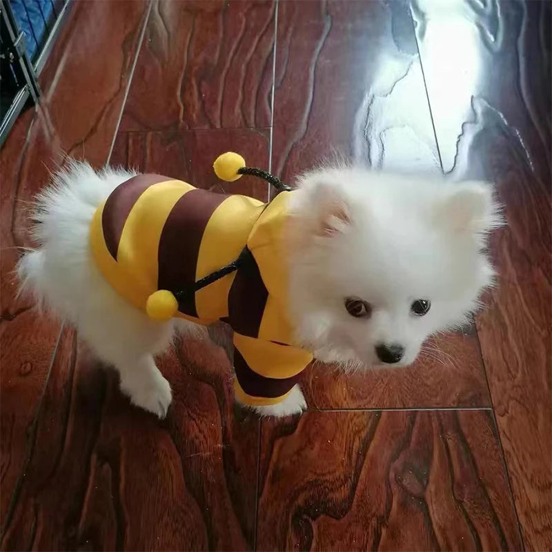 Adorable Bee Costume Hoodie – Soft Fleece Outfit for Dogs & Cats