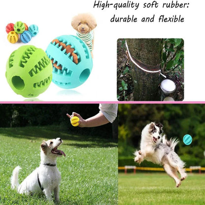 Interactive Rubber Dog Ball – Chewing Toy & Treat Dispenser for Puppies & Cats