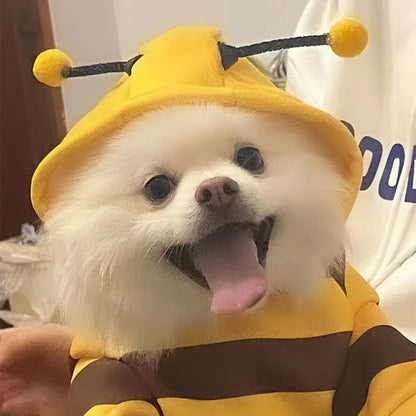 Adorable Bee Costume Hoodie – Soft Fleece Outfit for Dogs & Cats