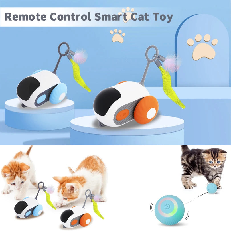 Smart Interactive Cat Car Toy – Automatic Moving Remote-Controlled Mouse for Indoor Play