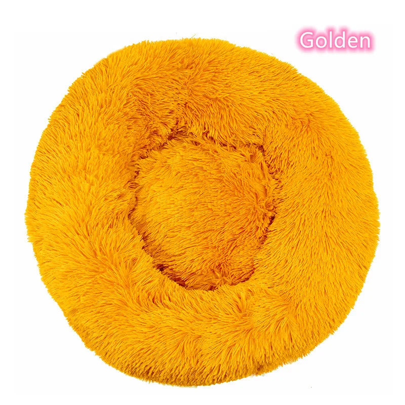 Ultra-Soft Plush Donut Cat Bed – Washable & Calming Pet Sleeping Nest for Cats & Small Dogs