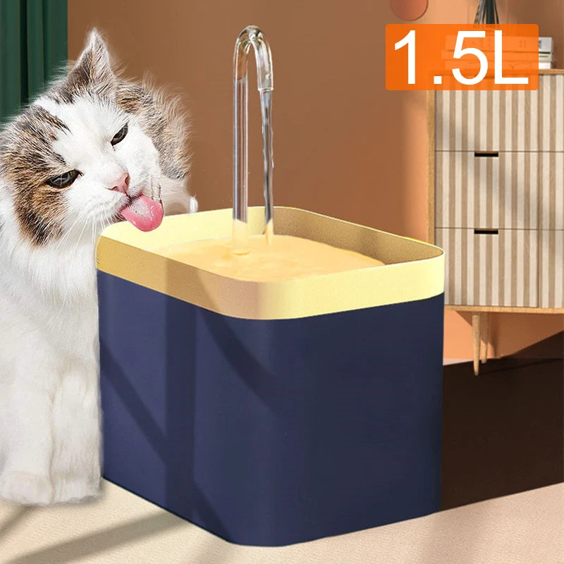 1.5L Automatic Cat Water Fountain – USB Silent Pet Drinking Dispenser with Filter