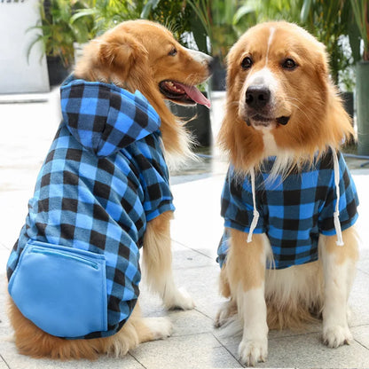 Reversible Plaid Dog Winter Coat – Warm & Waterproof Jacket for Small to Large Dogs