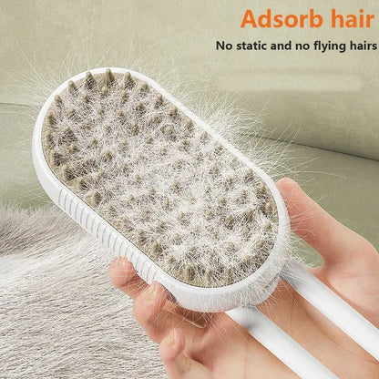 3-in-1 Steam Pet Grooming Brush – Spray, Massage & Hair Removal Comb for Cats & Dogs