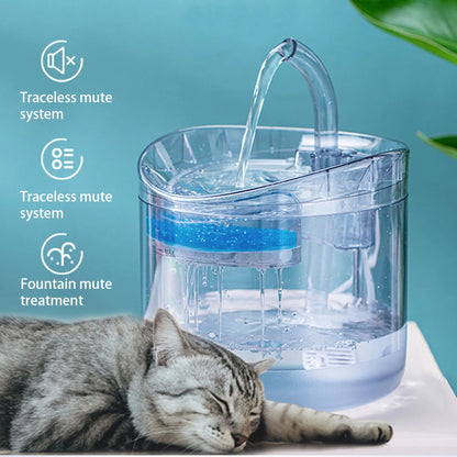 2L Automatic Pet Water Fountain – USB Powered Silent Drinking Bowl with Motion Sensor