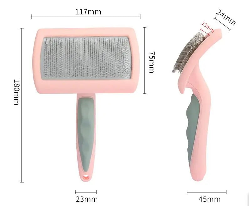 Stainless Steel Pet Grooming Brush – Shedding & Massage Comb for Dogs & Cats