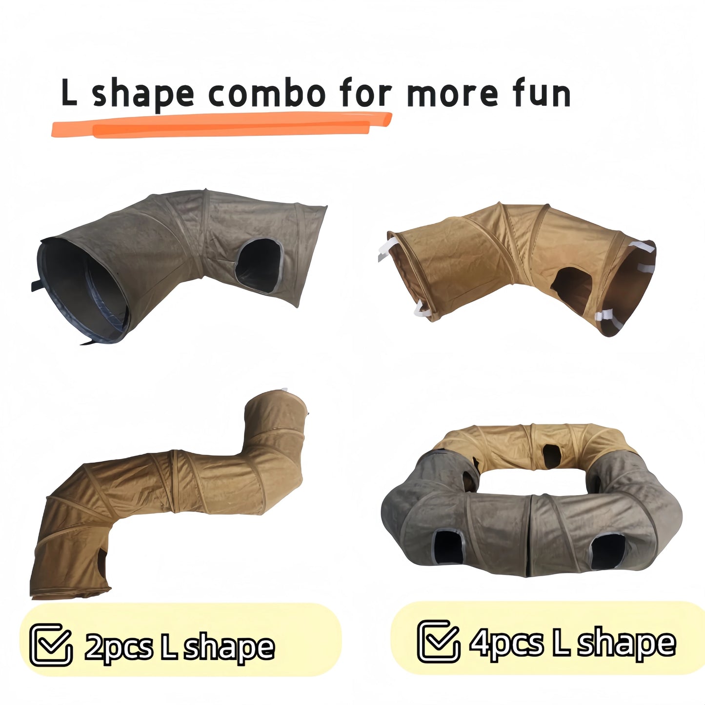 Collapsible Suede Cat Tunnel – Interactive Hide & Play Toy for Kittens, Puppies & Rabbits