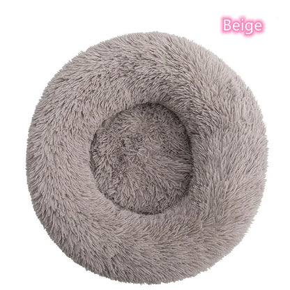 Ultra-Soft Plush Donut Cat Bed – Washable & Calming Pet Sleeping Nest for Cats & Small Dogs