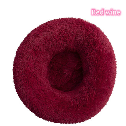 Ultra-Soft Plush Donut Cat Bed – Washable & Calming Pet Sleeping Nest for Cats & Small Dogs