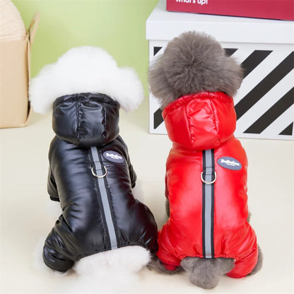 Waterproof Winter Dog Jumpsuit – Warm Hooded Coat for Small & Medium Dogs