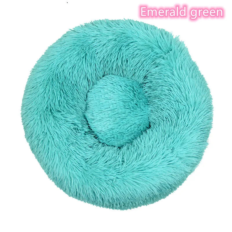 Ultra-Soft Plush Donut Cat Bed – Washable & Calming Pet Sleeping Nest for Cats & Small Dogs