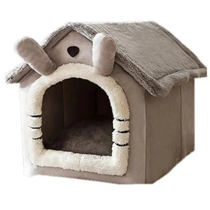 Foldable Pet House – Washable Cat & Dog Sleeping Cave with Removable Cushion