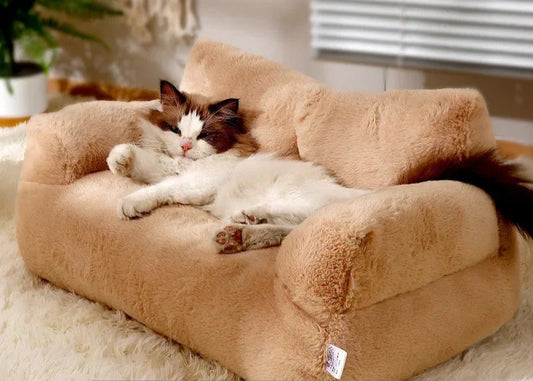 Soft Plush Pet Bed – Cozy & Washable Sleeping Nest for Cats & Small Dogs