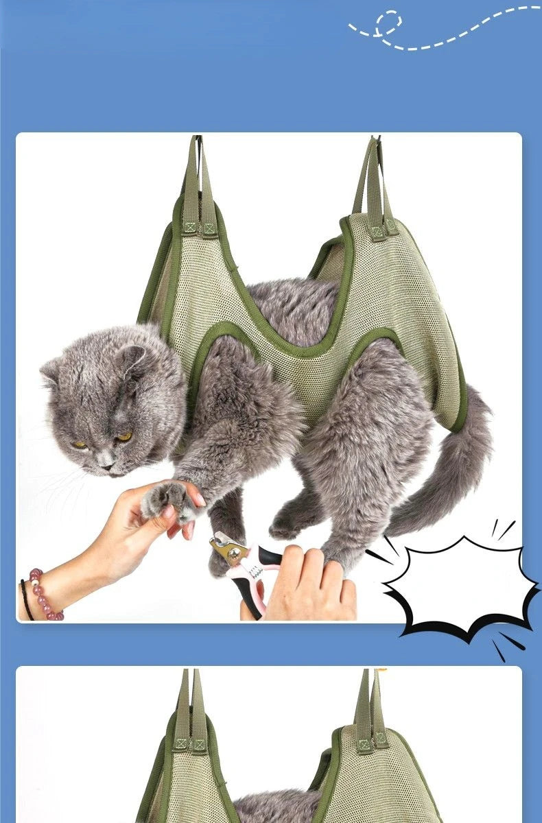 Cat Grooming Hammock – Anti-Scratch Restraint Bag for Nail Trimming, Bathing & Care