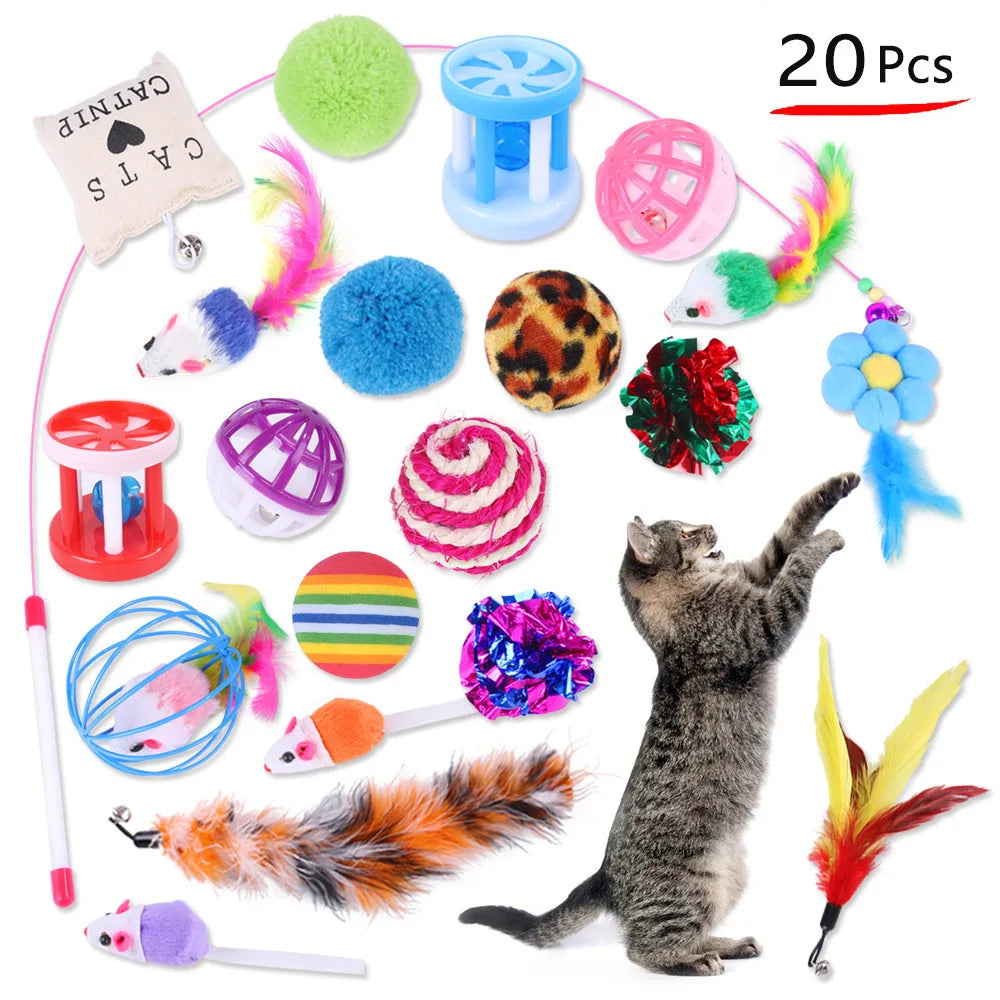 20-Piece Interactive Cat Toy Set – Fun Variety Pack for Kittens & Cats