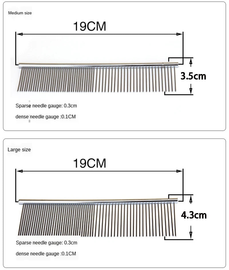 Pet Dematting Comb Stainless Steel Pet Grooming Comb for Dogs and Cats Gently Removes Loose Undercoat Flea Comb Pretty&Better